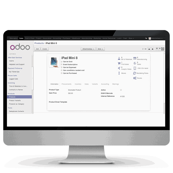 Odoo text and image block