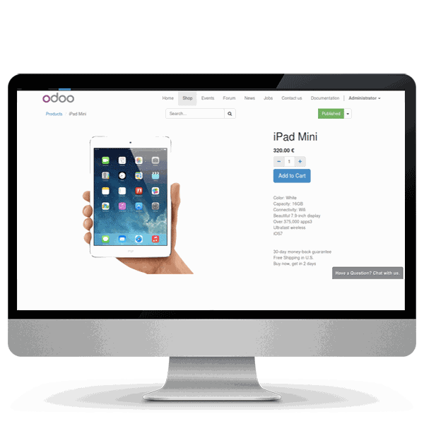 Odoo text and image block